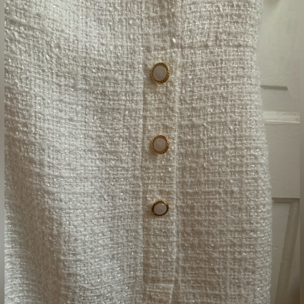 Lilly Pulitzer Kalinara White Tweed Skirted Romper/Mini Dress Size 8 Nantucket - Picture 6 of 8